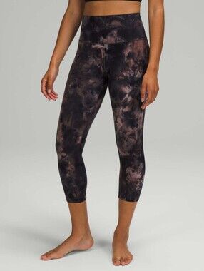Lululemon Align Crop *21" Diamond Dye Graphite Grey Pink Pastel